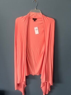 J. Jill Coral Pink Draped Open Front Cardigan